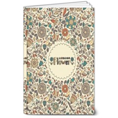 Seamless Pattern With Flower Birds 8  X 10  Softcover Notebook