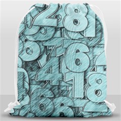 Blue Digits Background, Artwork, Numbers Drawstring Bag (large) by kyorashop23