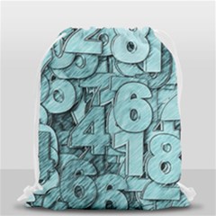 Blue Digits Background, Artwork, Numbers Drawstring Bag (small) by kyorashop23