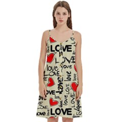 Love Abstract Background Love Textures Women s Spaghetti Strap Pullover Cami Dress