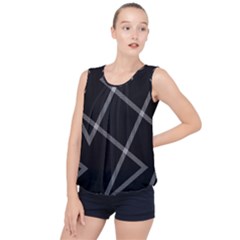 Stripes, Zigzag Bubble Hem Chiffon Tank Top