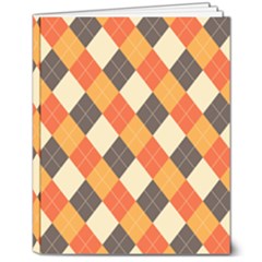 Halloween Argyle Pattern  8  X 10  Softcover Notebook by Safari