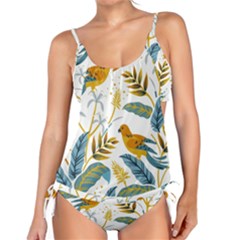 Artwork Backdrop Bird Blue Tankini Set by Grandong