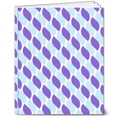 White Blue Pattern 8  X 10  Hardcover Notebook by ytdream