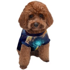 Mystic Blue Pyramid Art Dog T-shirt by ExtraAwesomeSauce
