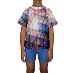 Cosmic Owls Pattern Kids  Short Sleeve Swimwear by ExtraAwesomeSauce