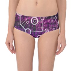 Cosmic Network Geometric Art Mid-waist Bikini Bottoms by ExtraAwesomeSauce