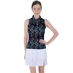 Multicolored Dna Strand Art Women s Sleeveless Polo T-shirt by ExtraAwesomeSauce