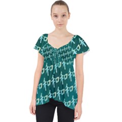 Peaceful Japanese Kanji Design Lace Front Dolly Top by ExtraAwesomeSauce