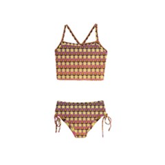 Gradient Lion Head Pattern Girls  Tankini Swimsuit by ExtraAwesomeSauce