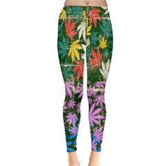 Colorful Texture Cannabis Marijuana Leggings  by CoolDesigns