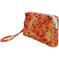 Carved Pumpkin Faces Wristlet Pouch Bag (small)