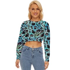 Ghosts Owls Pumpkins Lightweight Long Sleeve Sweatshirt