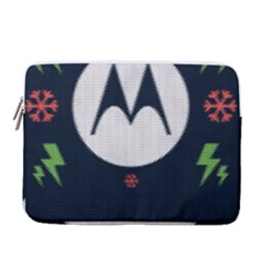 Ugly Sweater Moto, Motorola, 14  Vertical Laptop Sleeve Case With Pocket by kyorashop23