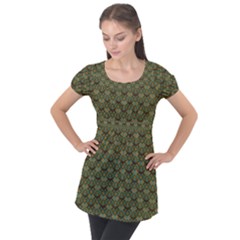 Day Of The Death Moth Scaled Puff Sleeve Tunic Top by GeekLover