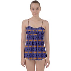 Bitcoin Logo Pattern Babydoll Tankini Top by ExtraAwesomeSauce