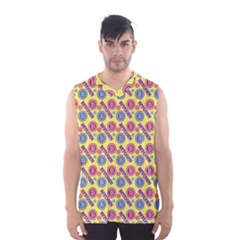 Colorful Bitcoin Pattern Men s Basketball Tank Top by ExtraAwesomeSauce