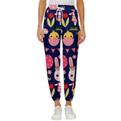 Bunny - Easter Pattern Women s Cropped Drawstring Pants by kyorashop23