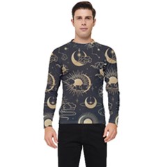 Asian Seamless Pattern With Clouds Moon Sun Stars Vector Collection Oriental Chinese Japanese Korean Men s Long Sleeve Rash Guard by Grandong