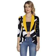 Photoroom-20241031 013417 Women s 3/4 Sleeve Ruffle Edge Open Front Jacket by Dphillgoodoriginals
