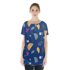 Cute Korean Pattern Skirt Hem Sports Top