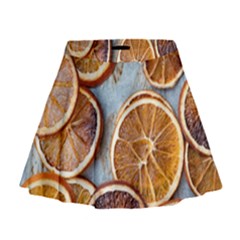 Orange, Slices, Fruits, Citrus Mini Flare Skirt