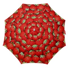 Strawberry Texture, Macro, Ripe Strawberry Straight Umbrellas by kyorashop23