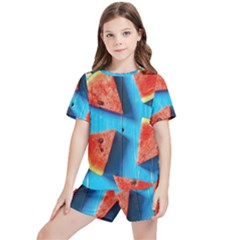 Watermelons, Fruits Kids  T-shirt And Sports Shorts Set