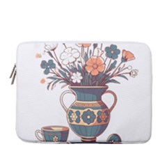 Flower Vase Nature Bloom Blossom 13  Vertical Laptop Sleeve Case With Pocket
