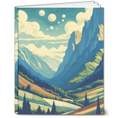 Mountains Nature Forest Landscape 8  X 10  Softcover Notebook