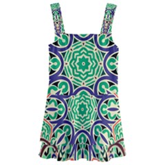 Cold Colors Mandala   Kids  Layered Skirt Swimsuit