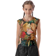  Floral Design 03 Kids  Raglan Cap Sleeve T-shirt by myclothy