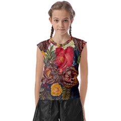 Floral Design 06 Kids  Raglan Cap Sleeve T-shirt by myclothy