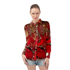 Christmas Art Long Sleeve Chiffon Shirt