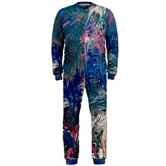 Blue Feathers And Flames Onepiece Jumpsuit (men) by kaleidomarblingart