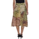 Retro Old Vintage Map Of Europe Perfect Length Midi Skirt View2