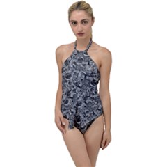 Be True Be Yourself Typographic Print Pattern Go With The Flow One Piece Swimsuit by dflcprintsclothing