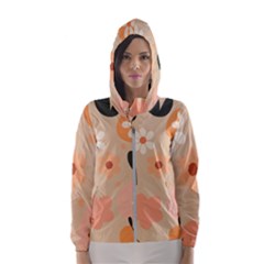 Minimalist Pattern With Simple Lines,flower And Shapes, Creating A Clean And Modern Women s Hooded Windbreaker by myclothy