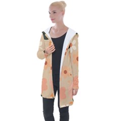 Minimalist Pattern With Simple Lines,flower And Shapes, Creating A Clean And Modern Longline Hooded Cardigan by myclothy