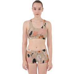 Minimalist Pattern With Simple Lines,flower And Shapes, Creating A Clean And Modern Work It Out Gym Set