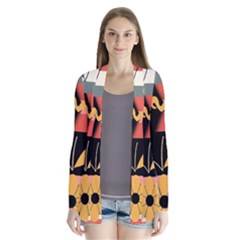  Minimalist Pattern With Simple Lines,flower And Shapes, Creating A Clean And Modern Drape Collar Cardigan by myclothy