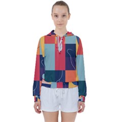  Minimalist Pattern With Simple Lines And Shapes, Creating A Clean And Modern Aesthe Women s Tie Up Sweat by myclothy
