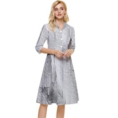 Wall With Cracked White Paint Texture Classy Knee Length Dress by dflcprintsclothing