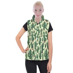 Cactus  Women s Button Up Vest by pollyparadiseartshop