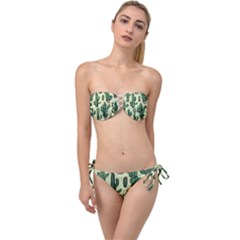 Cactus  Twist Bandeau Bikini Set by pollyparadiseartshop