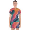 Art Abstract Pattern Drop Hem Mini Chiffon Dress View1