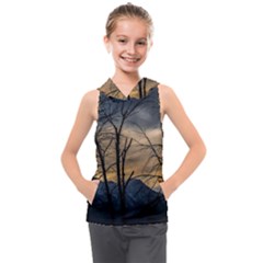 Tree Silhouette At Border Of Nahuel Haupi Lake, Rio Negro, Argentina Kids  Sleeveless Hoodie by dflcprintsclothing