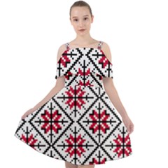 Ukrainian Folk Seamless Pattern Ornament Ethnic Ornament Border Element Traditional Art Cut Out Shoulders Dress by Grandong