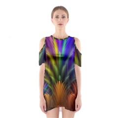 Abstract Colors - , Abstract Colors Shoulder Cutout One Piece Dress
