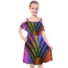Abstract Colors - , Abstract Colors Kids  Cut Out Shoulders Chiffon Dress